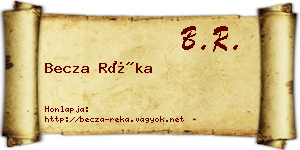 Becza Réka névjegykártya